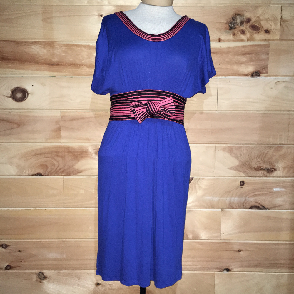 Plenty By Tracy Reese Tie Waist Sheath Dress Blue